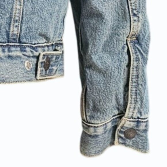 Levis Mens Sherpa-Lined Denim Trucker Jacket Blue Medium Warm Casual Outerwear - Picture 5 of 15